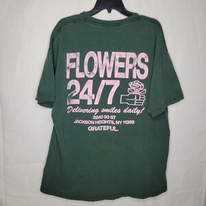 Grateful Green‎ T-Shirt with Pink Print Size 2XL